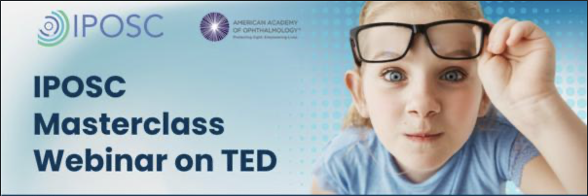 IPOSC Masterclass Webinar on TED banner, with the webinar title and a girl holding glasses.